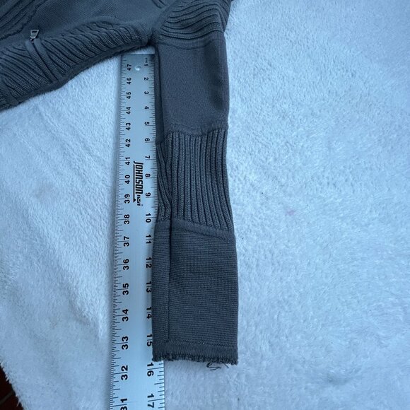 Diane Von Furstenberg Womens Gray Wool Ribbed Full-Zip Cardigan Sweater Small - Picture 8 of 9